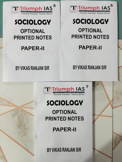 Triumph IAS Vikas Ranjan Sir Sir Sociology Optional Notes in English | 7 Booklets (Printed)