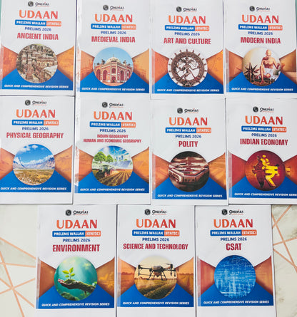 PW Only IAS Udaan Notes 2026 | Best UPSC Prelims Notes | 11 Booklets - English Medium