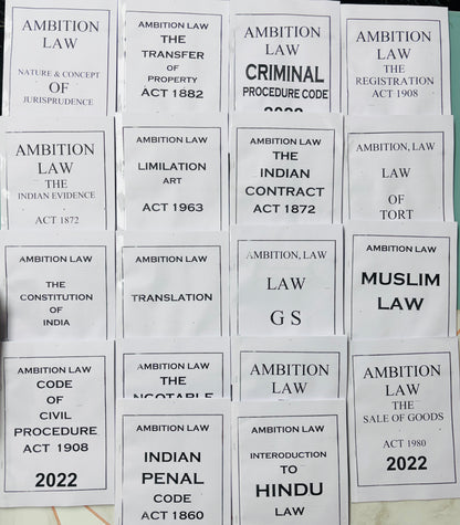 Ambition Law Optional Complete Notes (Printed+Handwritten) | Best Law Optional Notes for UPSC | 42 Booklets - English