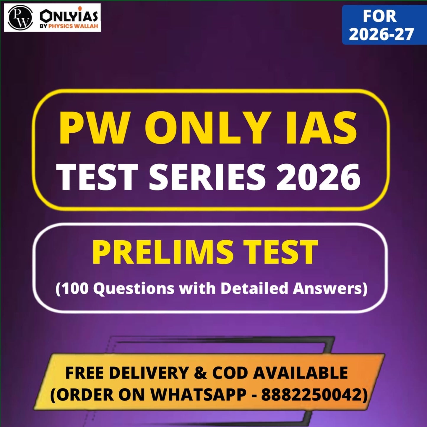 PW Only IAS Prelims Test Series 2026 | 20 Tests - English Medium