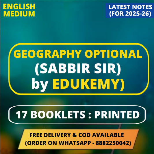 Sabbir Sir Geography Optional PRINTED Notes in English (17 Booklets)