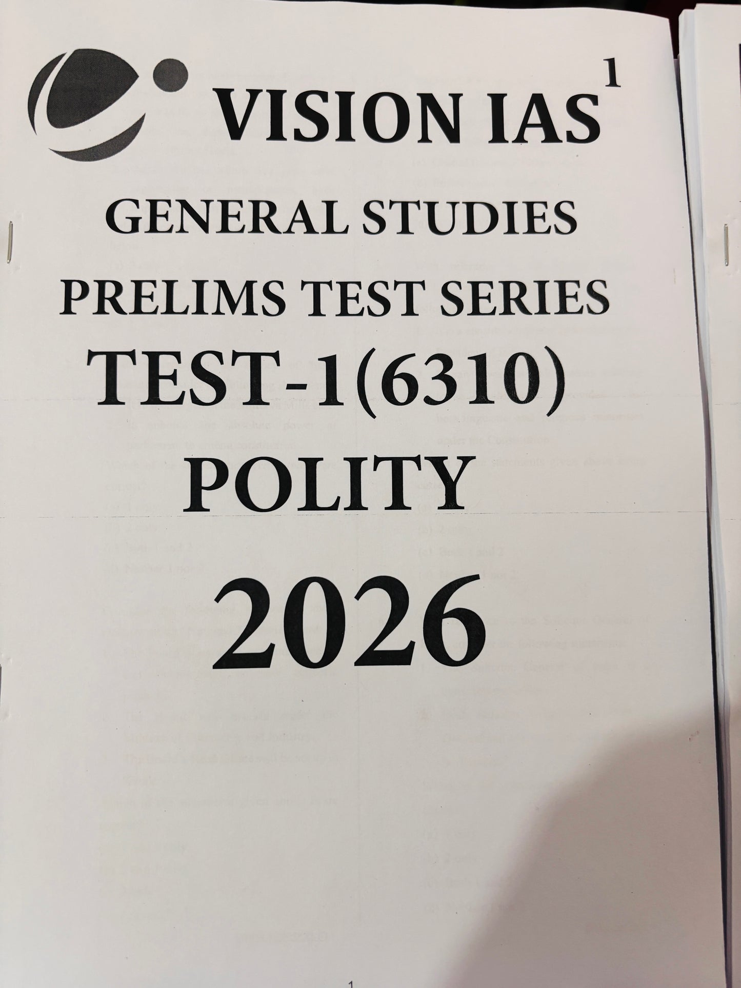Vision IAS Prelims Test Series 2026 | 11 Tests - English Medium
