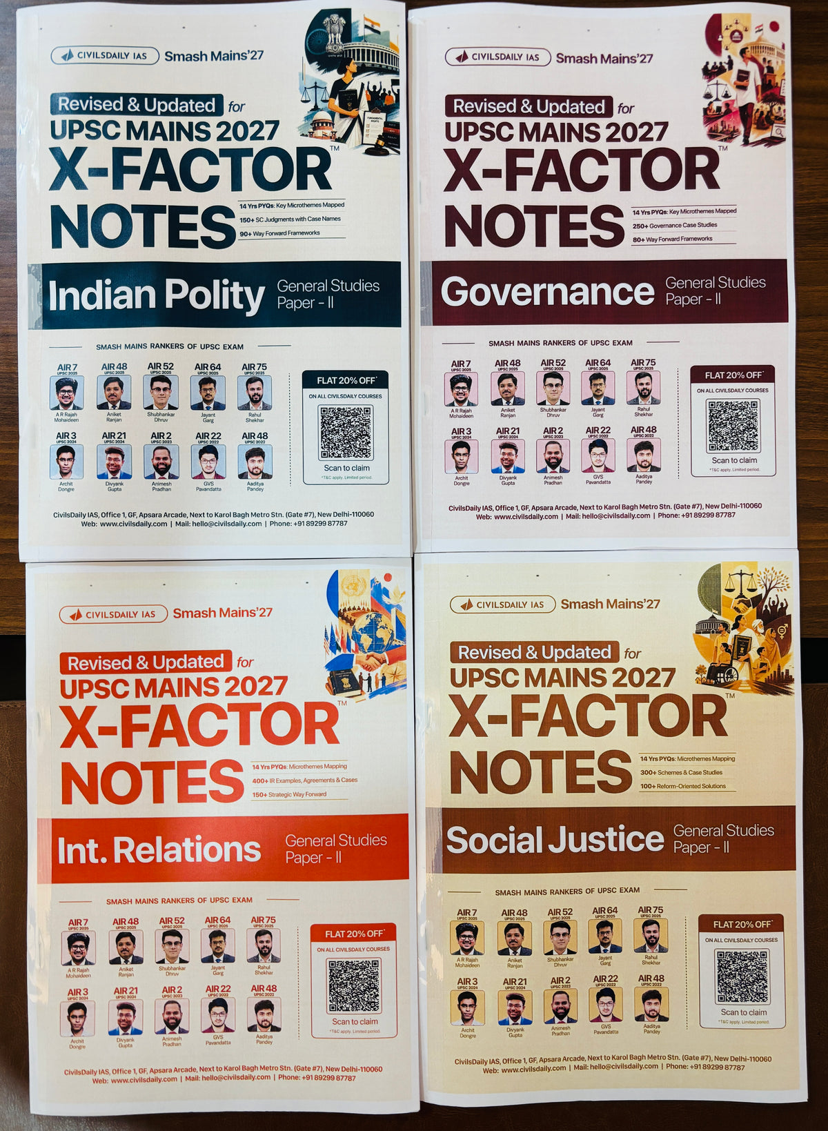 Civilsdaily X-Factor Notes for UPSC Mains 2027 – 16 Booklets Complete Set (English Medium)