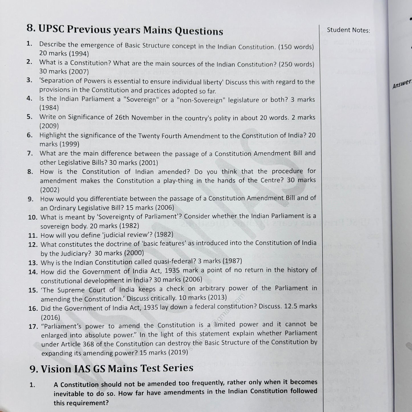 Vision IAS Notes (English) | 43 Booklets