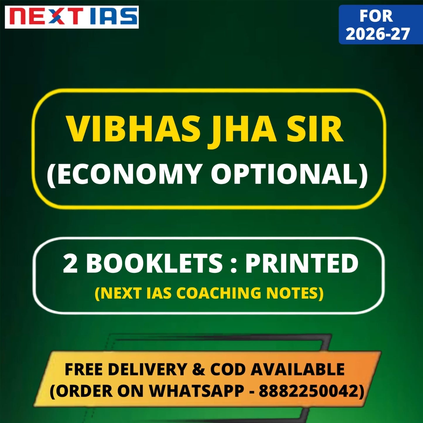 Next IAS Vibhas Jha Sir Economy Optional Notes | Best Economy Optional Notes for UPSC | 2 Booklets- English