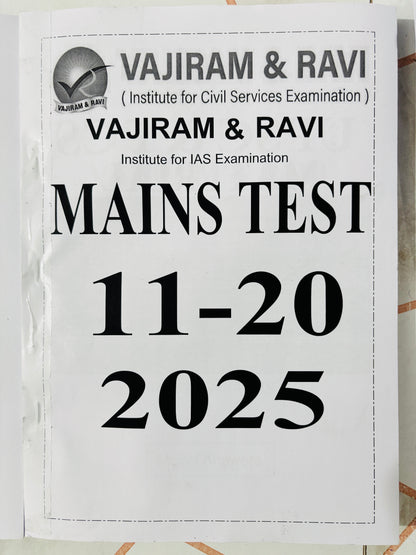 Vajiram & Ravi Mains Test Series in English (20 Tests)