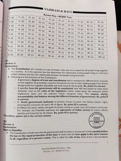 Vajiram Prelims Test Series 2026 | 3 Tests - English