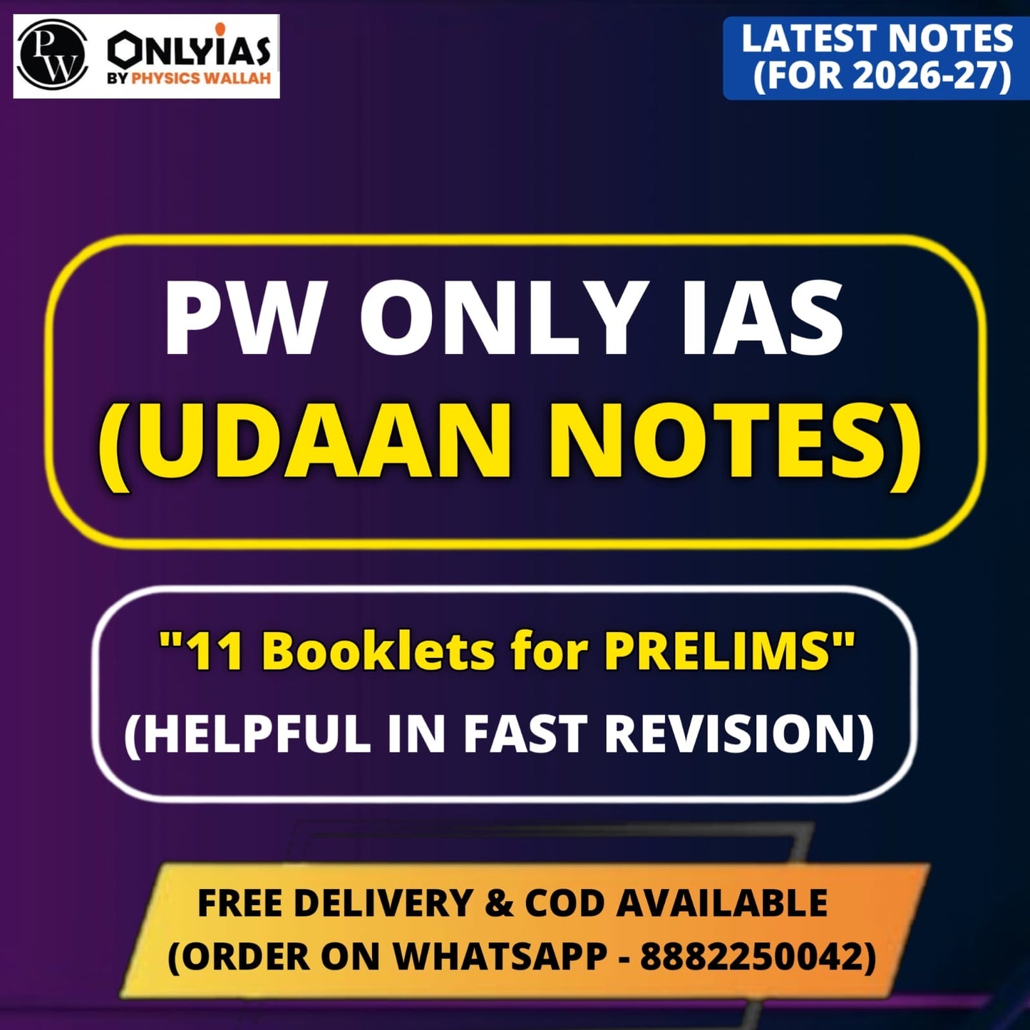 PW Only IAS Udaan Static Notes 2026 | Best UPSC Prelims Notes | 11 Booklets - English Medium