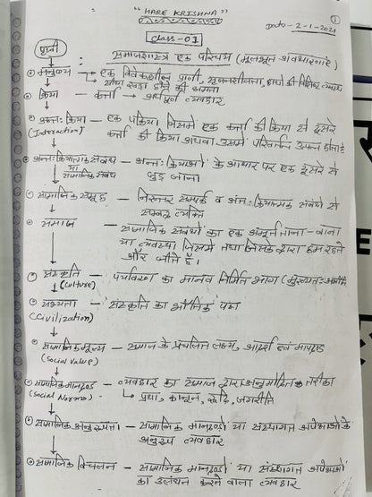 SS Pandey Sociology Optional Combo Notes (Printed+Handwritten) | 13 Booklets - Hindi Medium