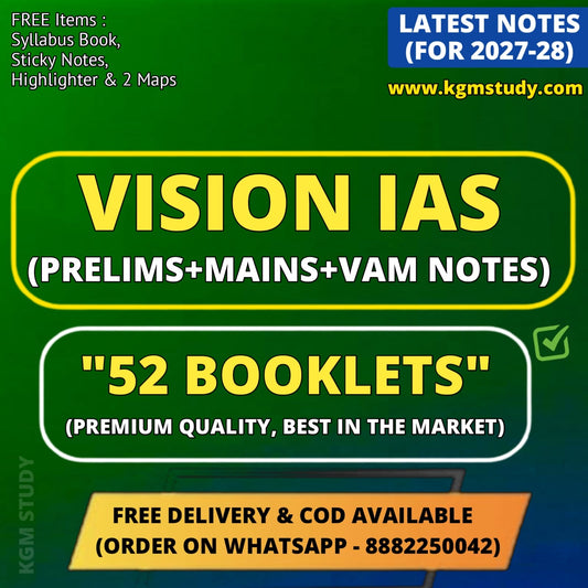 Vision IAS Complete Study Material for UPSC 2027-28 (Prelims+Mains+VAM) – 52 Booklets (English Medium)