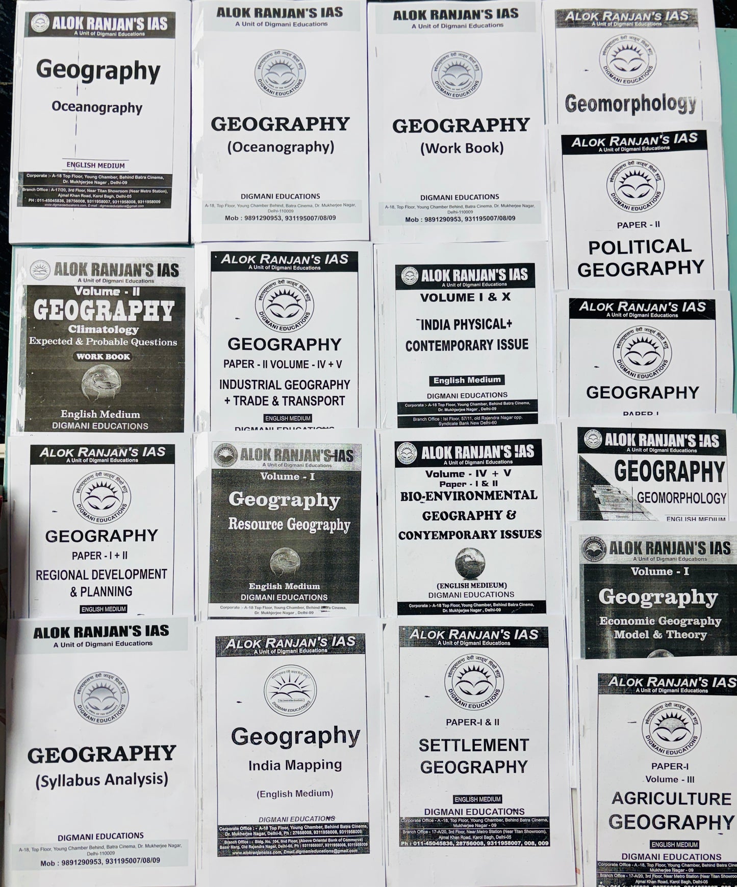 Alok Ranjan Sir Geography Optional COMBO Notes (Printed+Class) in English | 24 Booklets - English