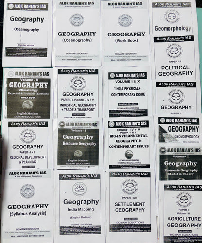 Alok Ranjan Sir Geography Optional COMBO Notes (Printed+Class) in English | 24 Booklets - English