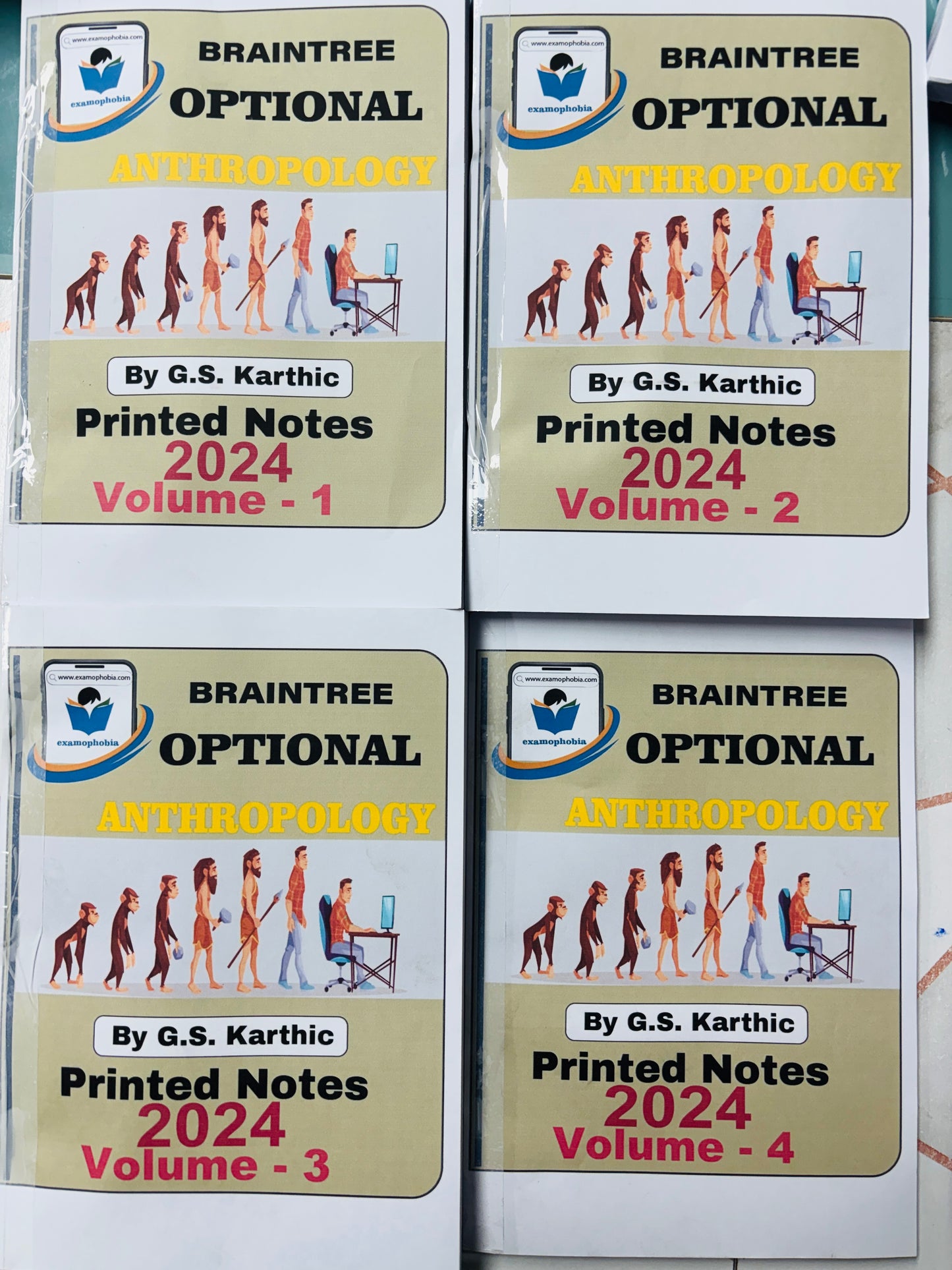 Brain Tree Anthropology Optional Notes in English | Best Anthropology Notes for UPSC IAS | 4 Booklets - English