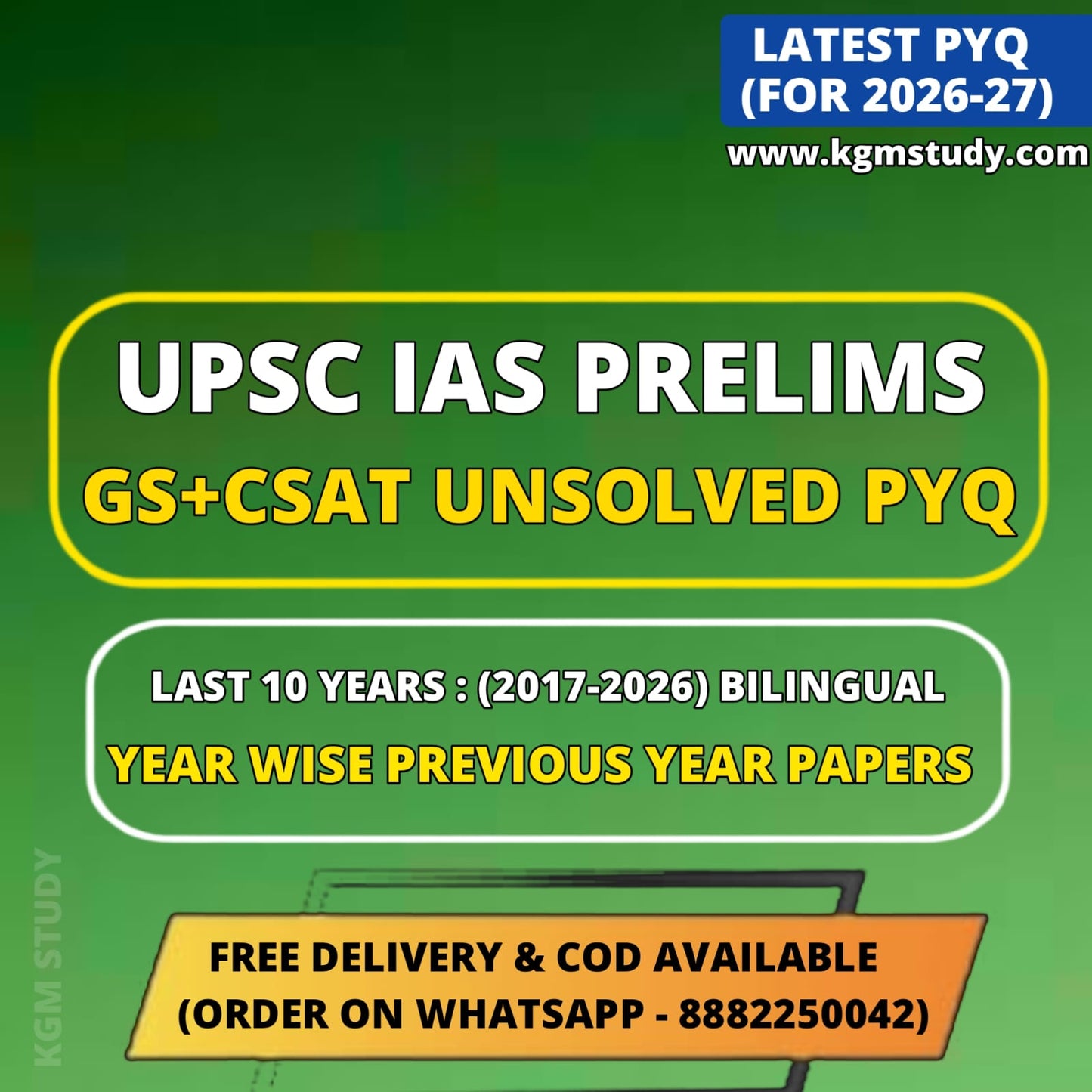 UPSC "GS & CSAT Unsolved PYQ Sets" Last 10 Years (2017-2026)| UPSC Prelims Previous Year Question Papers