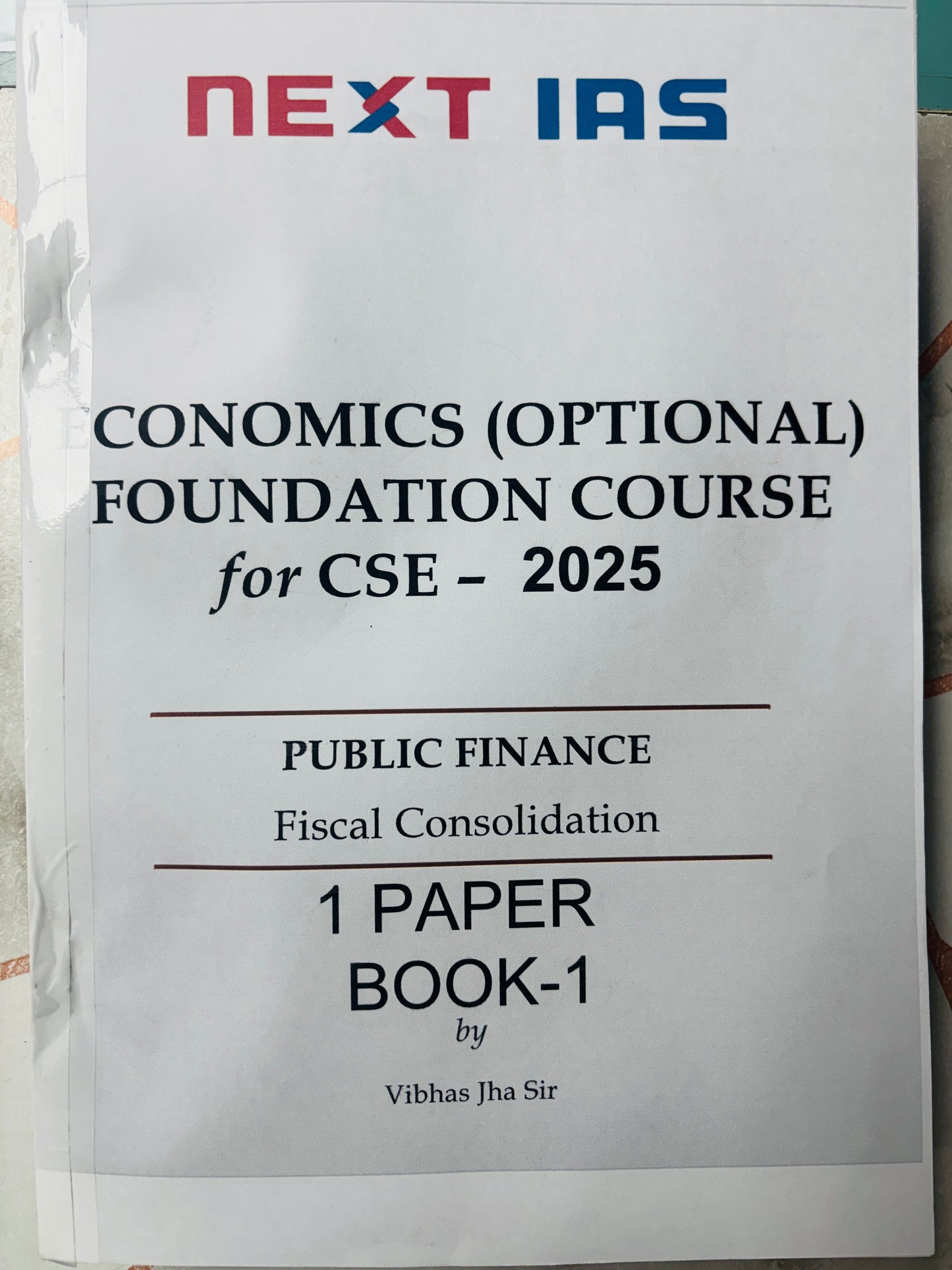 Next IAS Vibhas Jha Sir Economy Optional Notes | Best Economy Optional Notes for UPSC | 2 Booklets- English