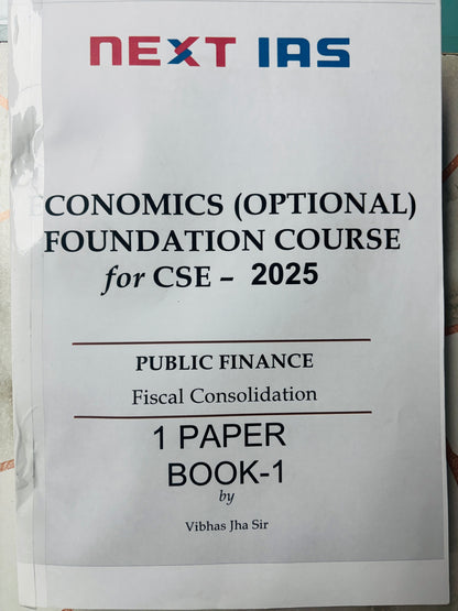 Next IAS Vibhas Jha Sir Economy Optional Notes | Best Economy Optional Notes for UPSC | 2 Booklets- English