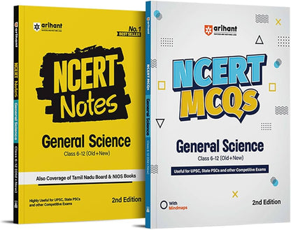 Arihant NCERT "Notes+MCQ Books" Combo For UPSC, PCS, SSC (English) | All 5 Subjects Class 6-12 Covered (10 Books)