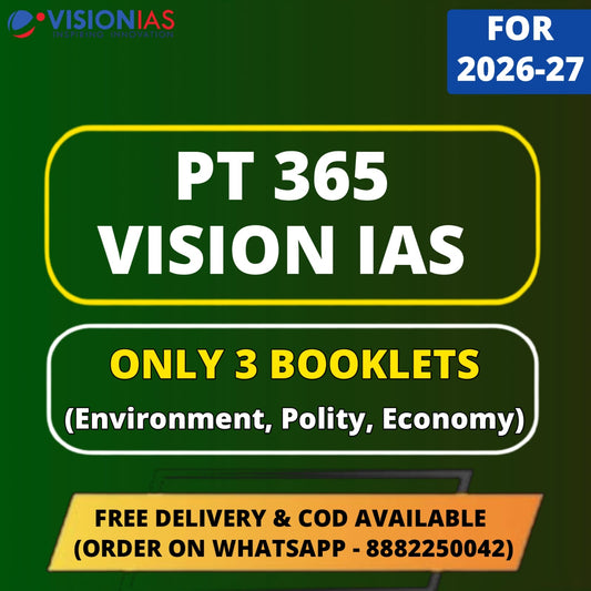Vision IAS PT 365 for 2026 | 3 Booklets Only (Environment, Polity, Economy)- English Medium