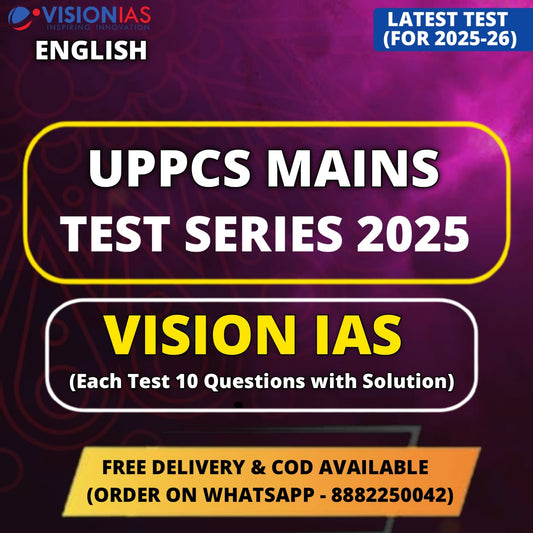 Vision IAS : UPPCS Mains Test Series 2025| 10 Test- English Medium