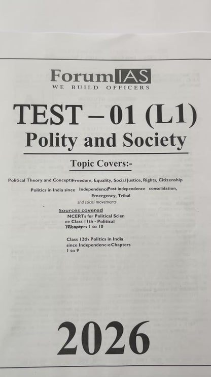 Forum IAS Prelims Test Series 2026 | 26 Tests - English Medium
