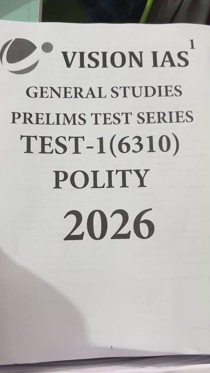 Vision IAS Prelims Test Series 2026 | 11 Tests - English Medium